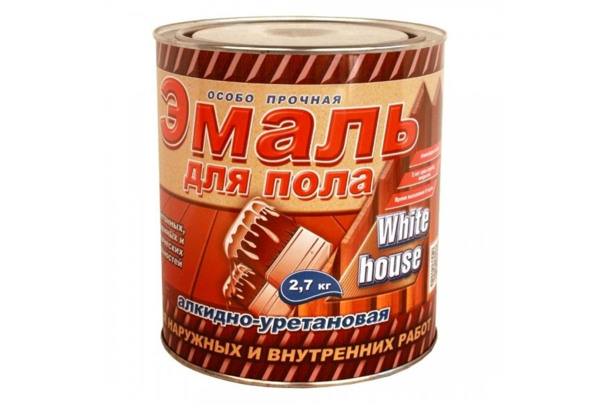 Эмаль для пола алкидно-уретановая зеленый луг 0,9 кг White House