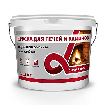 Краска для печей и каминов термостойкая красно-коричневая Alfavit 1,3 кг