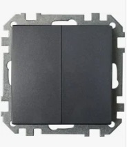 Выключатель 2 кл  СУ черный графит 510-527