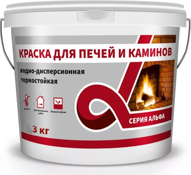 Краска для печей и каминов термостойкая белая Alfavit 3 кг