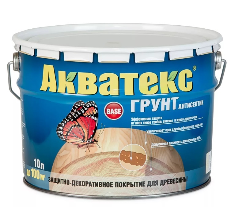 Грунт-антисептик АКВАТЕКС бесцветный 9 л 