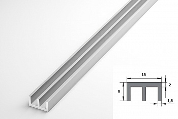Ш-профиль 15*2*8*1.5 мм 2 м ЛУКА